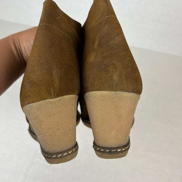 J.CREW Italian leather Lagenlook Suede Leather Platform Wedge Ankle Brown 10 - Picture 5 of 10